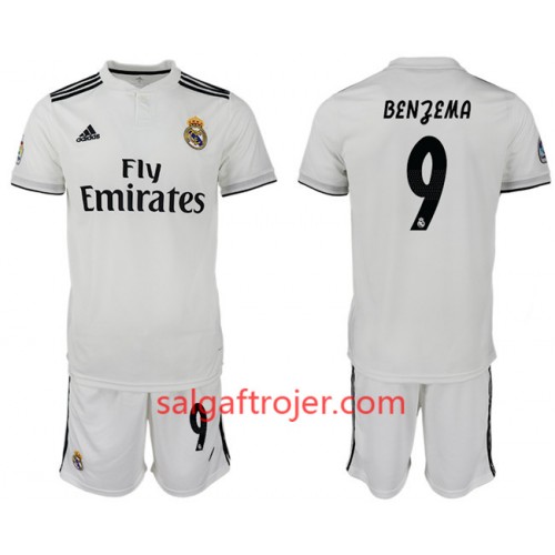 Real Madrid Fodboldtrøjer BENZEMA 9 Børn Hjemmebanesæt 2018/19 Kort ærmer Real Madrid Fodboldtrøjer BENZEMA 9 Børn Hjemmebanesæt 2018/19 Kort ærmer